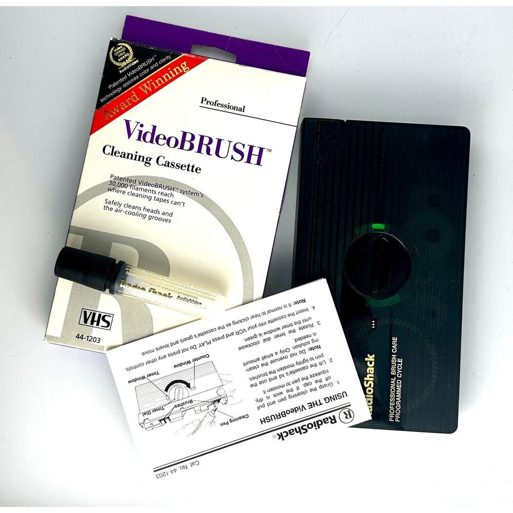 VHS Cleaning Cassette VCR Professional Video BRUSH NVR USED